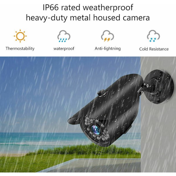 1080P 2.0MP Analogt Kuglekamera med Indbygget Metalhus 36 stk. IR-CUT LED Lys Smart Bevægelsessystem IP66 Vandafvisende PAL System, Enkeltdelskamera