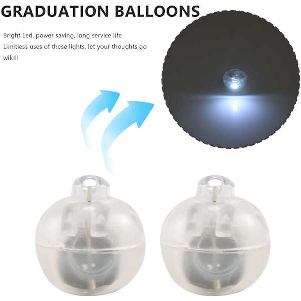 100 stk/pakke 100 x runde LED-flashballonglys Lang standbytid for papirlyktballonglys Bryllupsfestdekorasjon Hvit