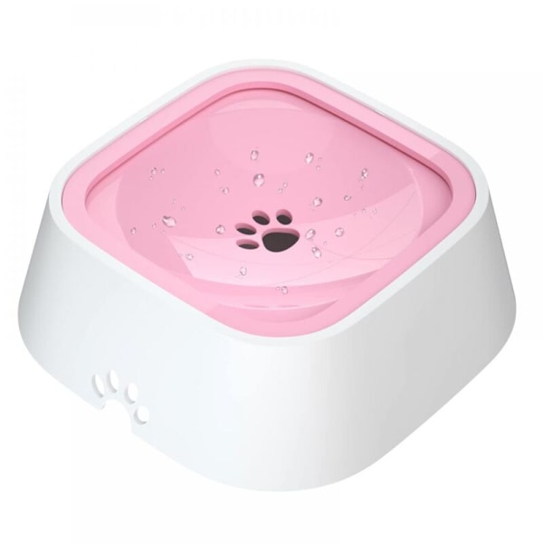 Hundevattenskål, Spillfri Flytande Husdjursvattenskål Resa (Rosa)