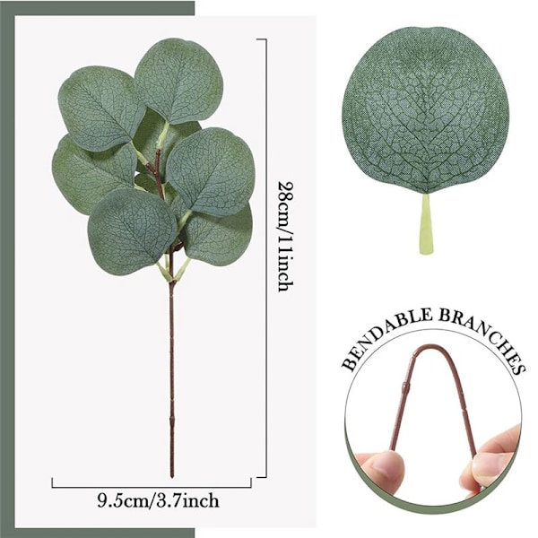 70 stk. Eucalyptus-grener Dekor Kunstige Blader Grener Kunstige Planter