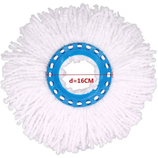 4 st mikrofibermopphuvuden, runda ersättningsmopphuvuden 360 graders rotationsmopphuvuden för golvrengöring (diameter 16 cm)