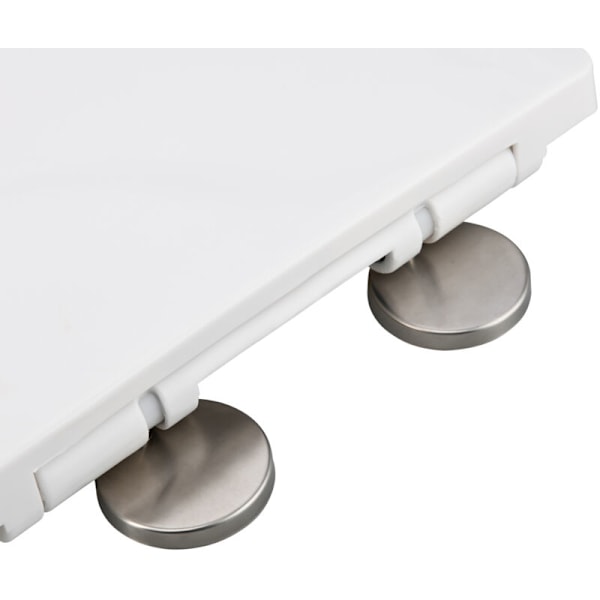 Moderne toiletbræt i D-form - blødt luk, nem rengøring, holdbar lynlås i toppen, hvid - 39-46 cm x 35,5 cm