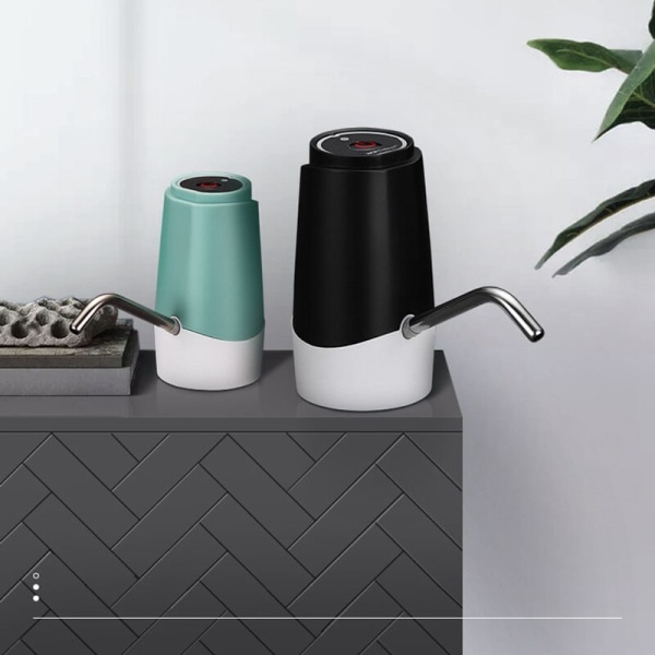 Elektrisk pump för flaskor, USB-laddning, automatisk dispenserpump för kök, camping, verkstad (grå)