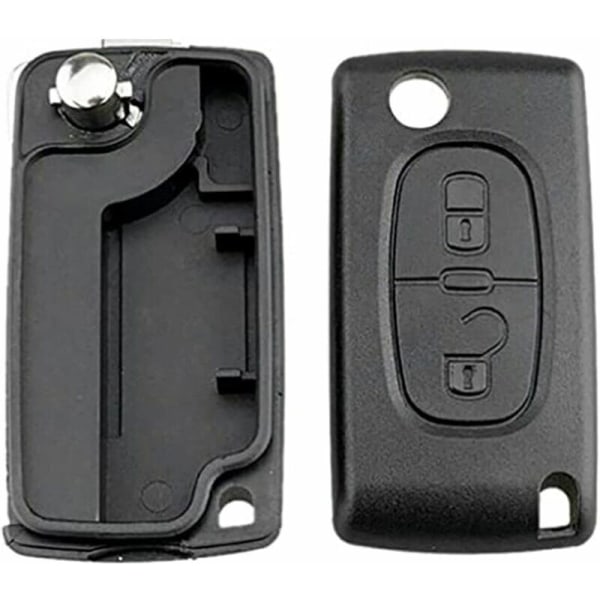 2-knappers nøkkelskall kompatibel CE0523 Folding Flip Key for Peugeot 207 307 308 407 408 3008 5008 Citroen C2 C3 C4 C5 C6 C8 (2 knapper, CE0523)