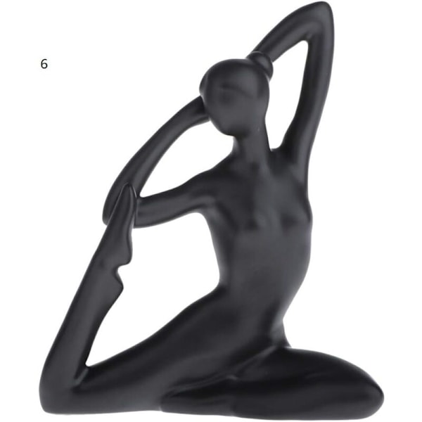 Statyer Skulpturer, Keramiska Flickfigurer Svart Abstrakt Yoga Kvinnlig Modell Staty Statuett Figurer Prydnadsföremål Kontor Hem - 6
