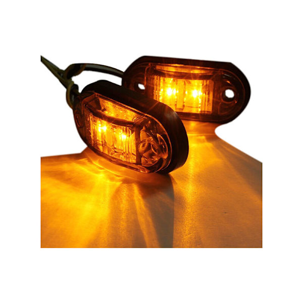 12V/24V 2 LED Side Marker Light Side Marker Lamp E-mark Lamp til Bil Lastbil E-mark Lamp Farve af :