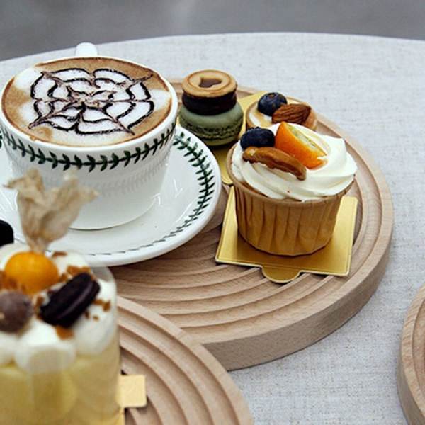 Krusning Dessertbricka Kopp Geometrisk Skärbräda Placeringsplatta Böjd Yta Konst,B
