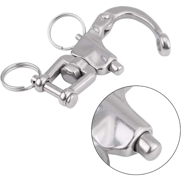 2 st Swivel Snap Hook, Rostfritt Stål Swivel Snap Hook Tillbehör Snabblänkar 316 Rostfritt Stål Snabbfrigörande Fjäderkrok för Segelbåt Ha