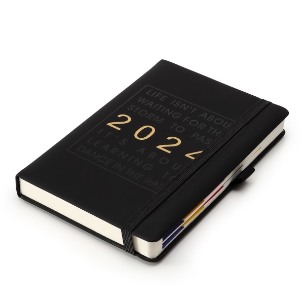 2024 A5 dagbok vecko- och månadsplanerare 316 sidor (svart) black