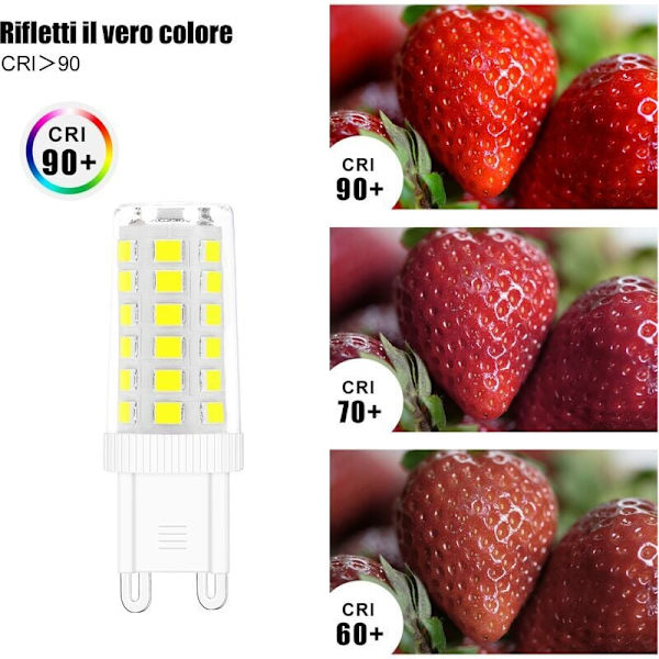 G9 LED-lampor, 5W motsvarande 40W halogenlampa Vit 6000K Flimmerfri Energibesparande Ej dimbar (6-pack) [Energiklass E]