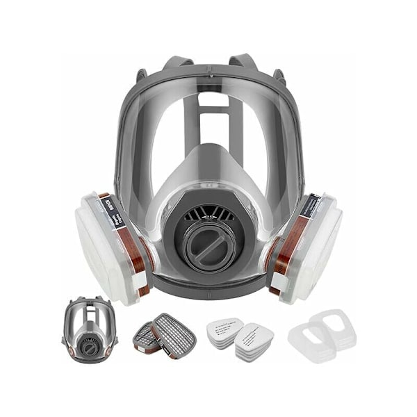 Återanvändbar volymmask med filter för skydd mot ångor och partiklar Anti-damm gasmask för färger, lack, snickeriarbete, jordbruk--