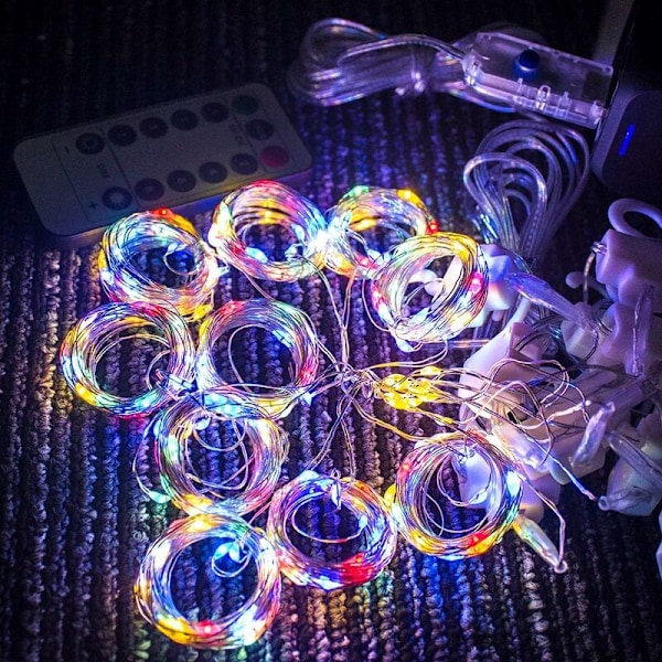 3  3M Lumira Gardin, 300 LED Lyslenker Lysende Gardin LumiChristmass Vindudekorasjon Jul Bryllup, 8 Vanntette Lysmoduser IP64 [Energi