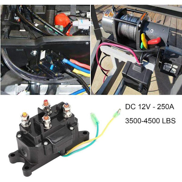 Tumväxelsbrytare Vinschrelä Vinsch, Bildelar 12V 250A för UTV, ATV, , Pick-Up