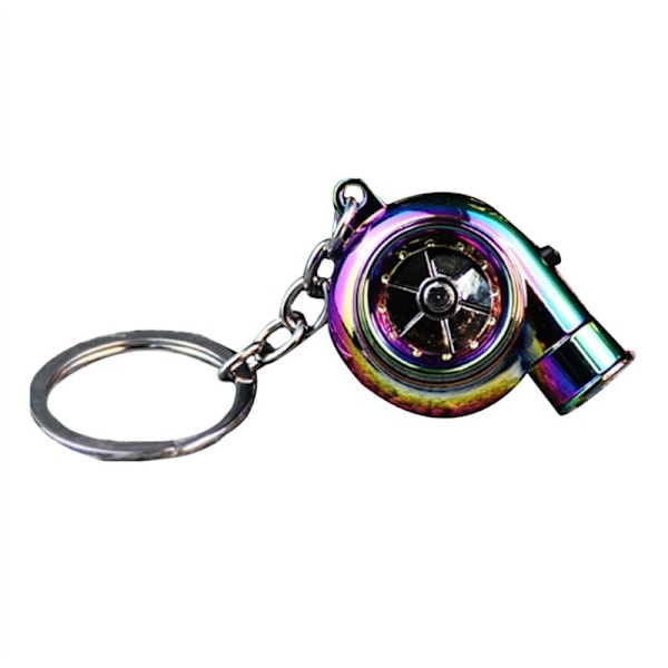 Bil Turbo Spinner Nøkkelring med Ekte Lyd og LED-lys Mini Turbolader Nøkkelring for Tilbehør Bilnøkler,A