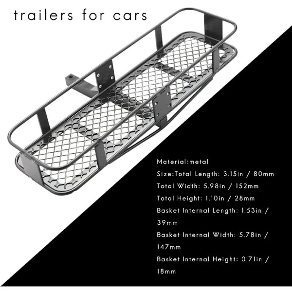 Metal Bagagebærer til Bagklap til 1/10 RC Crawler Axial Scx10 90046 Scx10 Iii Axi03007 Trx4 D90