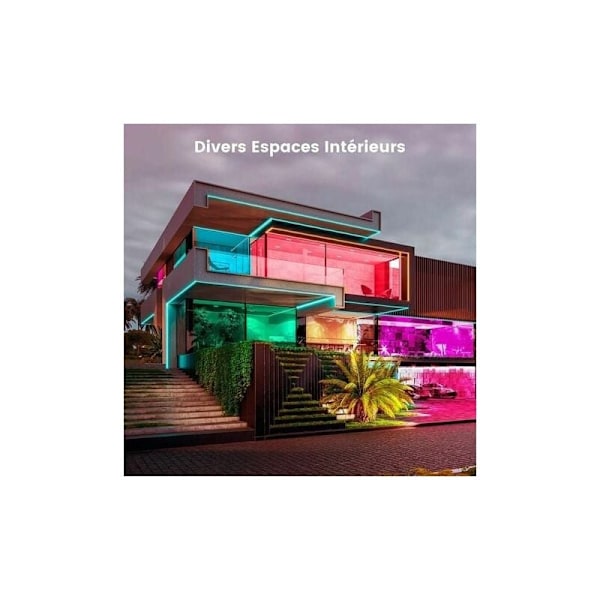 Led-stribe 15m, Multifarvet Soveværelse Led-stribe 5050 Rgb Lys, Led-stribe med Fjernbetjening, Bluetooth App til at Styre Led-striben i Synkronisering