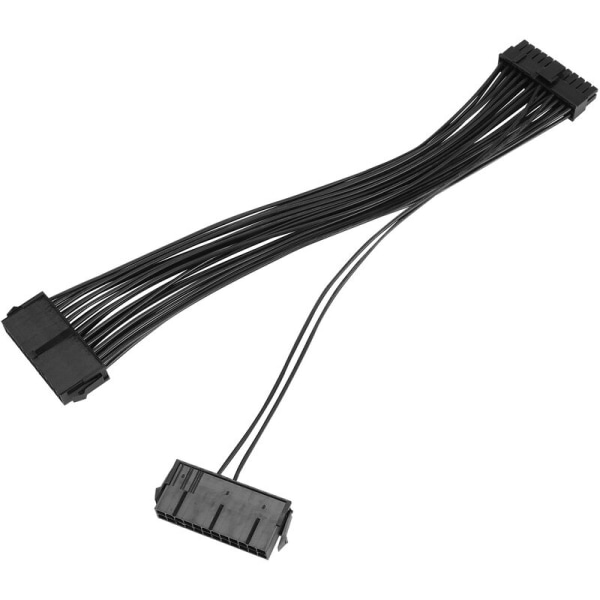 Power Splitter, Dual 24-polig PSU-adapterkabel 20+4-polig ATX moderkort adapter Dual 24-polig Mining förlängningskabel adapter 12 tum(30cm)