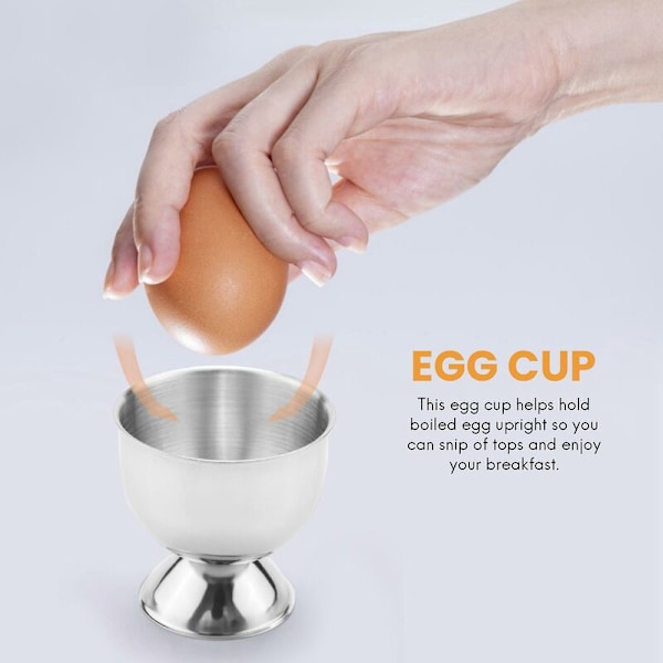 Eggkopper Eggbrett Rustfritt Stål Myke Kokte Eggkopper Holder Stativ Oppvaskmaskinsikker (4 Pakker)