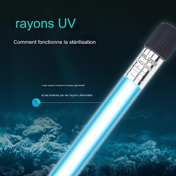 Akvarielys LED Akvarielys Akvarium Neddykkelig UV-sterilisator Under Vand Lampe Neddykkelig LED Lys 220V 13W