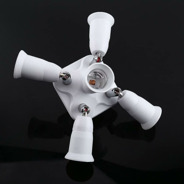 5 i 1 E27 Sockel Splitter Adapter Sockel Adapter Splitter Sockel Adapter Konverterhållare för E27 LED-lampor