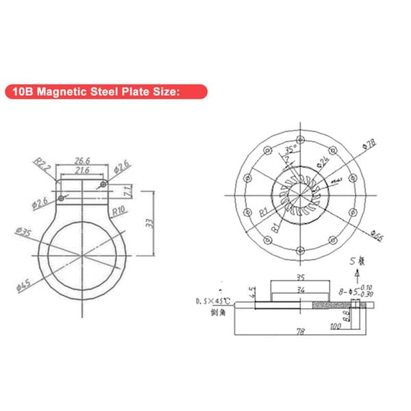 Vattentät elektrisk E-cykel pedalassistanssensor KT-10B 10 magnet vänster sida INTE system DIY E-cykel modifierade delar