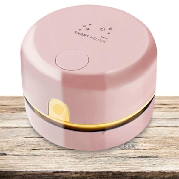 Mini bordstøvsuger, genopladelig bordstøvsuger, bærbar bordstøvsuger, pink