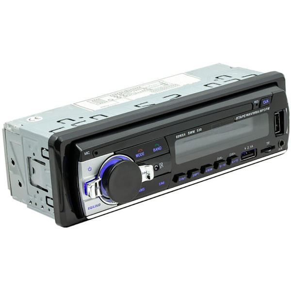 Bluetooth-autoraadio, 1 DIN -autoraadiovastaanotin MP3 WMA FM -soittimella, kaukosäätimellä, kahdella USB-portilla, handsfree-stereolla 4 x 60W, tukee iOS:ää ja Androidia (N