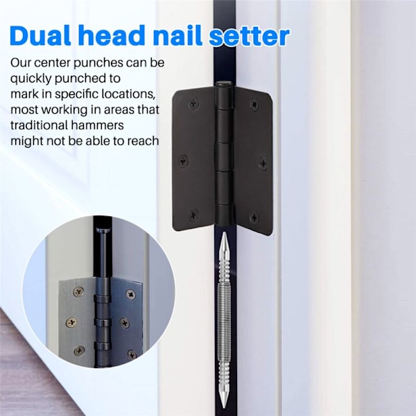 3-pak hængselsstift og studs center punch værktøj fjederbelastet dør studs 1/32 tommer 1/16 tommer dobbelt hoved, 1/8 tommer