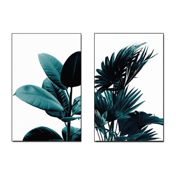 2 st/set GRÖN PLANTA Canvas Art Print Vägg Affisch Väggbilder Väggkonst Målning för Sovrum Vardagsrum Dekoration Ram ingår ej 40cm 50cm