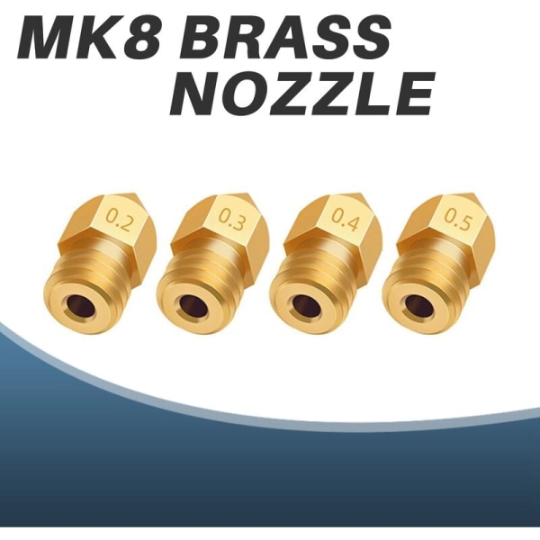 37 st 3D-skrivarmunstycken MK8-munstycke 0,2,0,3,0,4,0,5,0,6,0,8,1,0 mm Extruder-utskriftshuvud för -10 3 5