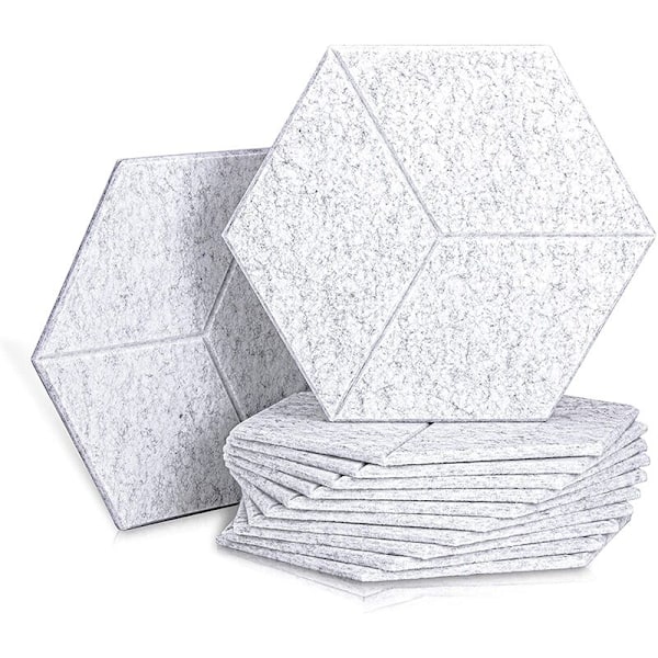 12 stk. Akustiske Skumplader Hexagon Akustiske Paneler til Akustisk Behandling, Afskårne Kanter Fliser til Ekko Bas Isolation