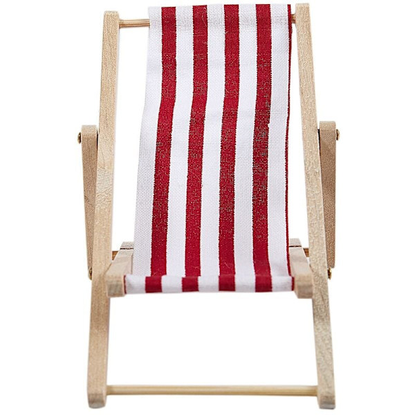 Puinen tuoli, yksi raita, pienoismallihuonekaluihin 1/12 11 cm / 4,33 tuumaa, punainen