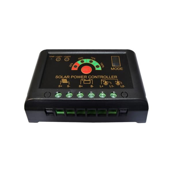 Strømforsyning 12/24V Auto 20A Solcellelader LED-skjerm Solcellepanel Batterilading for Solcellekit Solcellelys