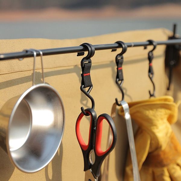 Utomhus Camping Rack Hook Plast Stål Spänne Rem Spänne Rail Hook Lastbärande Hook Coat Hook S Hook A Hook