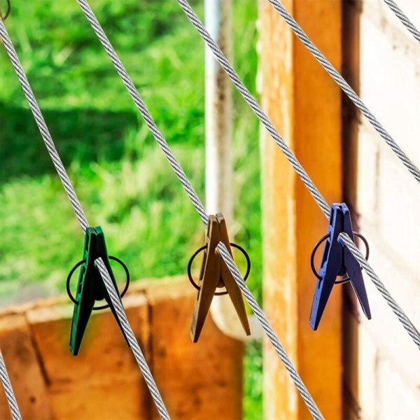 15M/3Mm Rustfrit Stål Kabel Sæt med PVC Belægning til Klatrende Planter Have Balkon