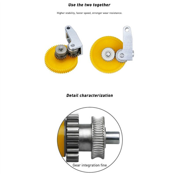 Uppgraderad Härdat Stål Extruder Växelset för P1S P1P X1 Carbon X1C 3D-skrivare, Nickelpläterad