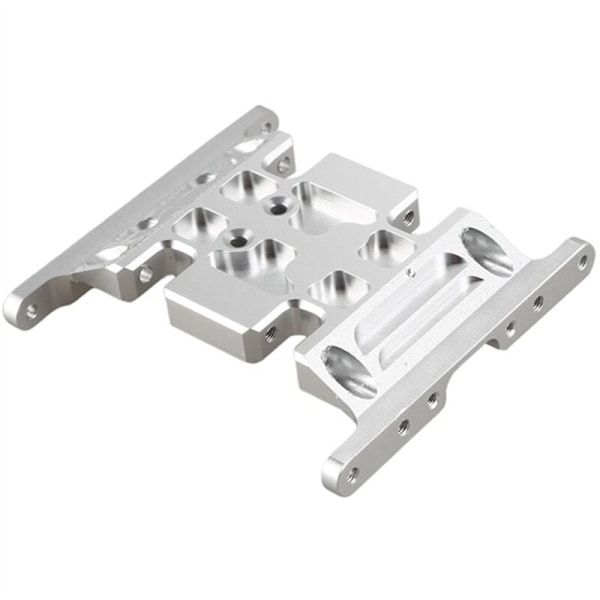 1/10 CNC Aluminiumlegering Gearbox Montering for Rc Track Axial SCX10 D90 D110 Sølv