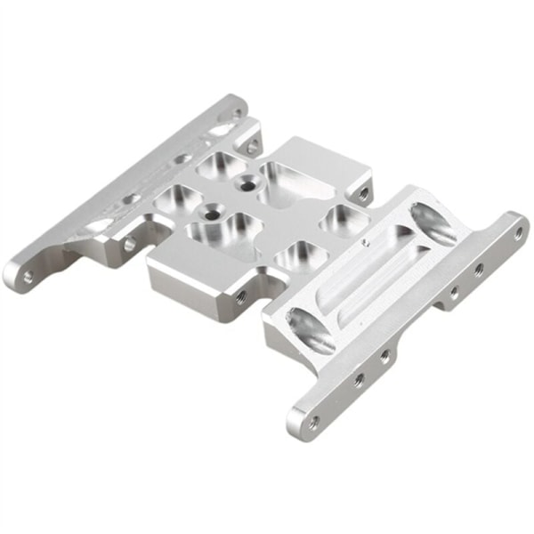 1/10 CNC Aluminiumlegering Växellådsfäste för Rc Track Axial SCX10 D90 D110 Silver
