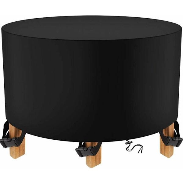 210D Rund Havebordsovertræk, Havebord Beskyttelsesovertræk, Havemøbler Beskyttelsesovertræk, Udendørs Vandafvisende Møbelovertræk 150x150cm