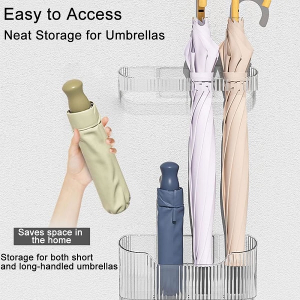 2-pack paraplystativ, borrfritt höjdjusterbart väggfäste