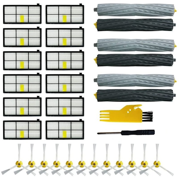 Sidoborste Filter Extractor Refill Kit för IRobot Roomba 800 900 Serie Dammsugare Tillbehör Reservdelar