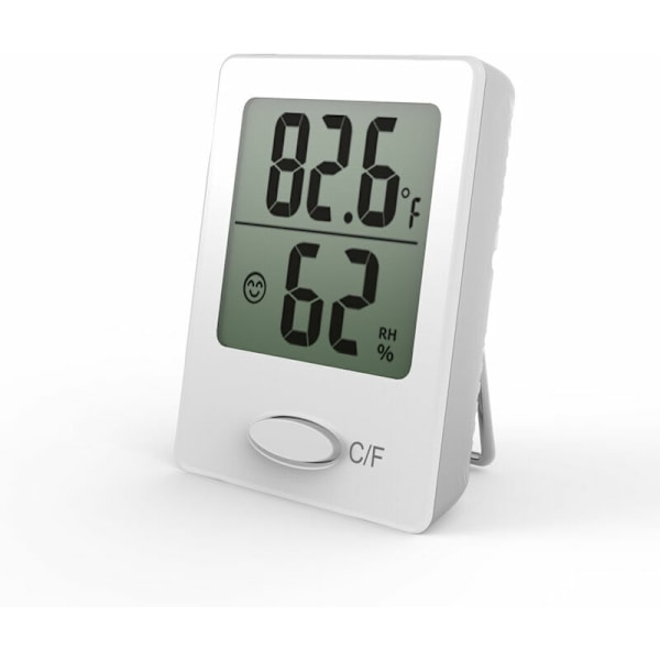 Digital Inomhus Hygrometer Termometer - Hög Precision - Bärbar (Vit) - Set om 2