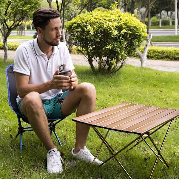 Fällbar campingstol Ultralätt aluminium fällbar stol Kompakt bärbar fällbar stol Fiske stol för utomhusvandring upp Blå-Fei Yu
