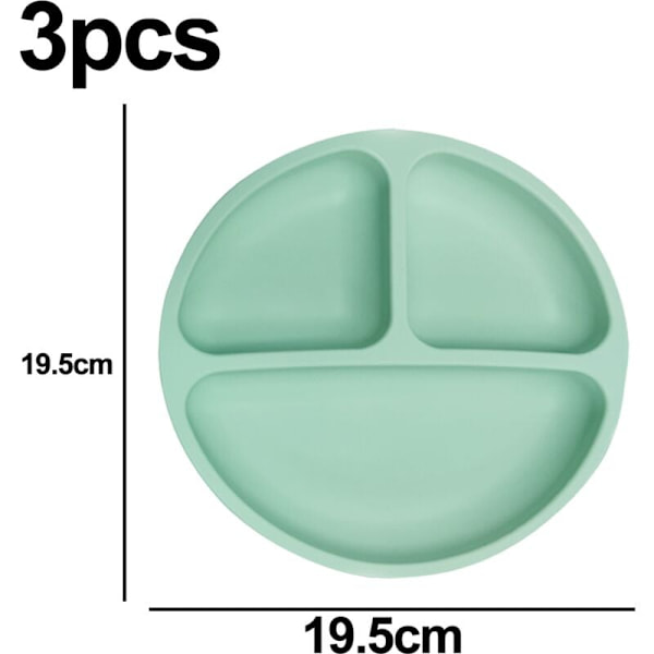 Sugplåtar för Bebisar och Småbarn - Plåtarna Håller sig på Plats med Sugfunktion, Delad Design, 3-pack