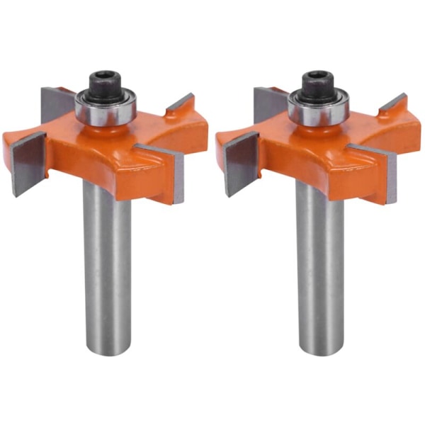 2Pc 8mm T Shank Slot Milling Cutters with Top Bearing Woodworking