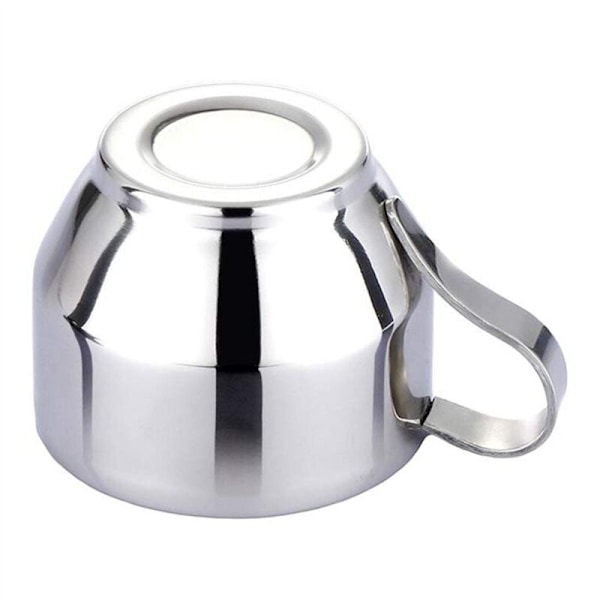 Isolerad kaffekopp set - Dubbelväggiga rostfria espressokoppar Latte Cappuccino Tekopp med fat och sked 125Ml (Set om 2)