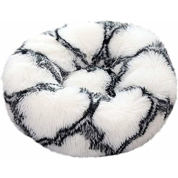Rund hundsäng kattbädd husdjursmadrass mjuk, bekväm, varm, vattentät, halkfri, tvättbar hundmatta (diameter: 40 cm, svartvitt rutnät) - Fei Yu