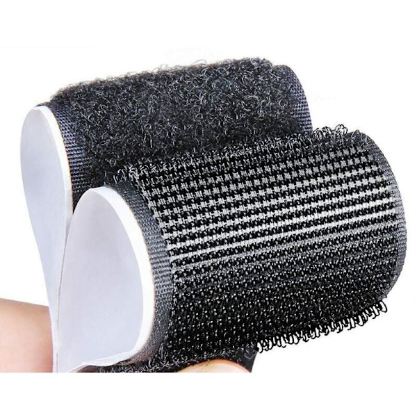 Dubbelsidig självhäftande skrapa, 20 par självhäftande grepptejp svart nylon extra stark dubbelsidig självhäftande tejp rektangel 10cm×3cm för DIY Vorhä