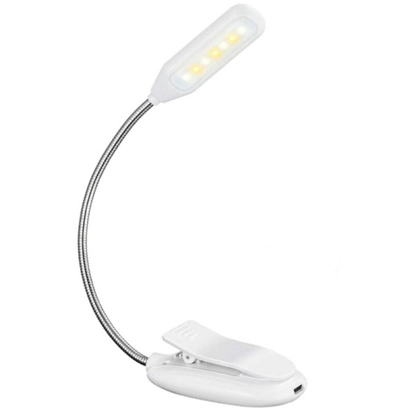Klämma på e-läsare LED Mini Notblad Nattlampa USB Laddningsbar Bärbar Klämma Bordslampa Ögonskydd