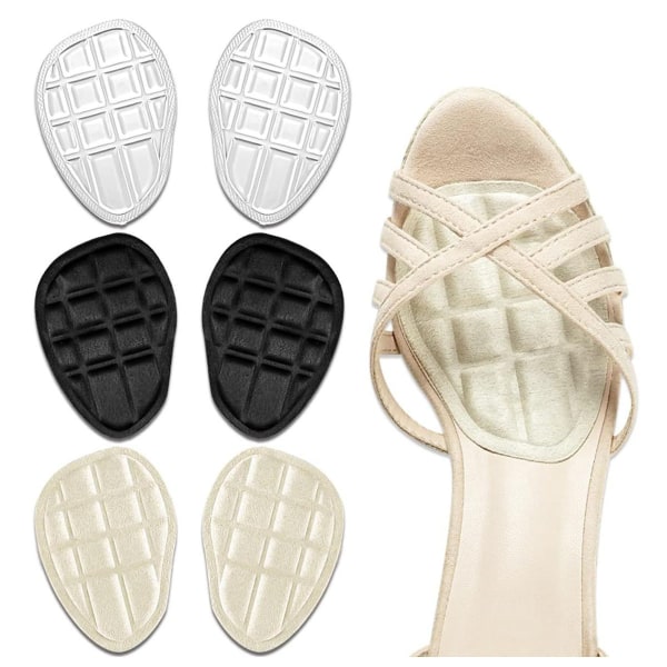 Mellanfotsskydd, framfotsdynor, halkskydd för skor med öppen tå, hälskydd för innersulor för att förhindra att fötterna glider framåt 3 par (multi-colo